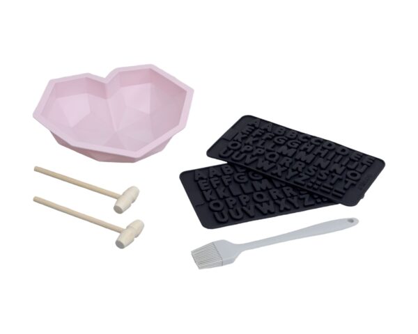 Silicone Heart Baking Mold Set With Chocolate Making Kit