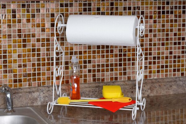Paper towel rack on counter