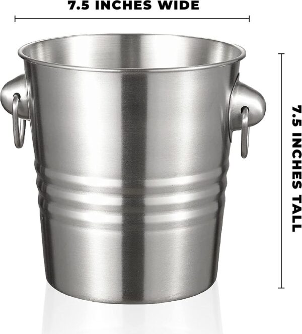 Stainless Steel Bucket of Ice Size